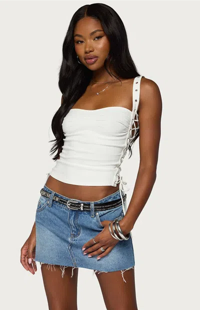 Edikted Women's Adi Grommet Corset In White