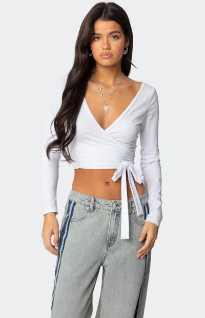 Edikted Women's Aila Wrap Top In White