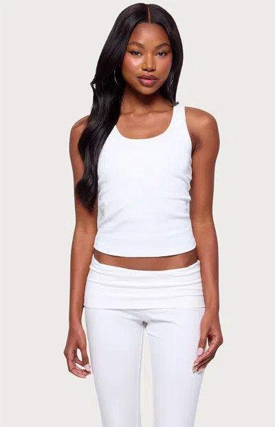 Edikted Women's Ailsa Ribbed Built In Bra Tank Top In White