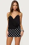Edikted Ainsley Wrap Front Top In Black