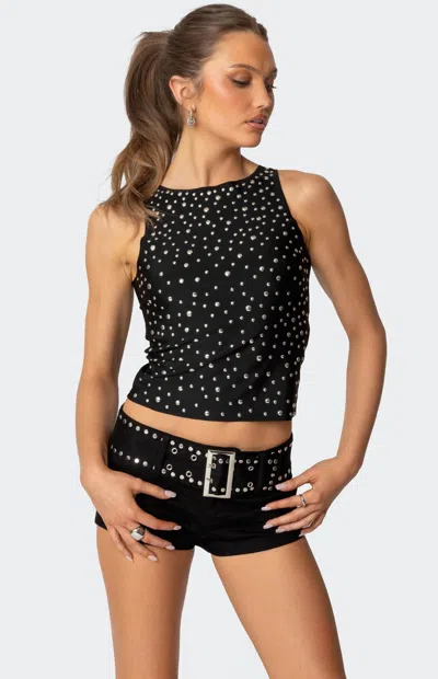 Edikted Alexandra Studded Crop In Black
