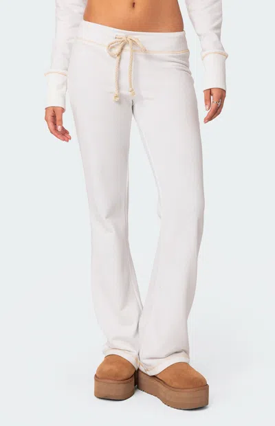 EDIKTED WOMEN'S ALEXIA LOW RISE SWEATPANTS IN WHITE