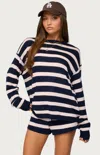 Edikted Amaris Stripe Oversize Cotton Sweatshirt In Multi