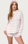 Edikted Amaris Oversized Striped Knit Sweater In Pink