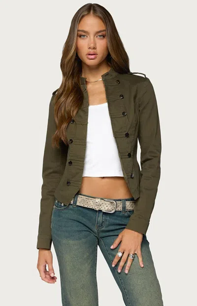 Edikted Women's Aminda Napoleon Jacket In Olive In Green