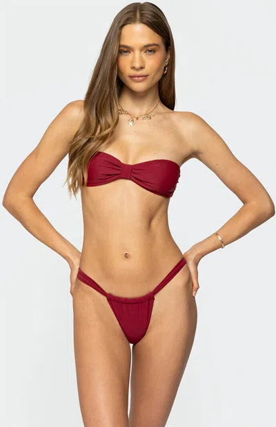 Edikted Women's Anais Bandeau Bikini Top In Burgundy