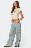 Edikted Andi Low Rise Cargo Jeans In Blue