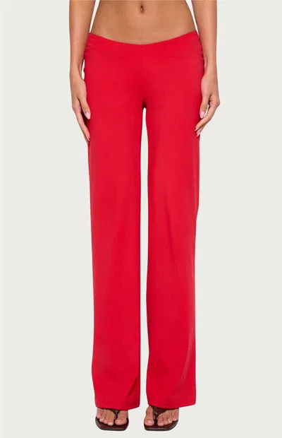 Edikted Women's Anika Scooped Straight Leg Pants In Red