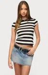 Edikted Annabeth Stripe Crop T-shirt In Multi