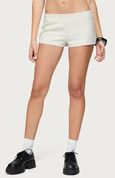 Edikted Women's Annalisa Pinstripe Shorts In Cream In White