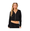 Shop Edikted Women's Annalise Zip Front Hoodie In Black