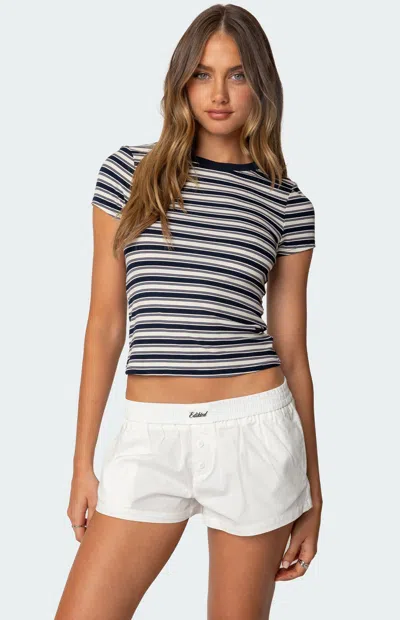 Edikted Women's Arlyn Striped T-shirt In Black