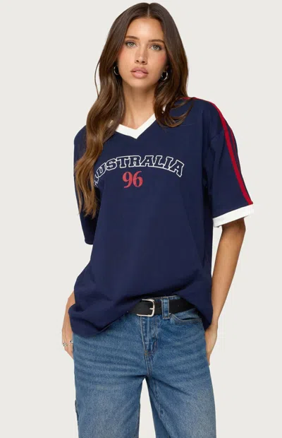 Edikted Australia 96 Contrast Oversized T Shirt In Multi
