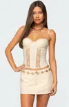 Edikted Avena Lace Panel Corset Top In White