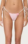 Edikted Azalea Crochet String Bikini Bottoms In Pink