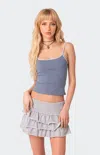 Edikted Back 2 Basics Crop Tank Top In Blue