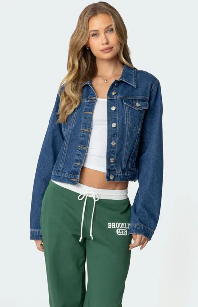 Edikted Women's Barb Denim Jacket In Blue