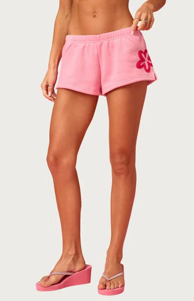Edikted Barbie Blossom Sweat Shorts In Pink