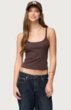 Edikted Basic Babe Crop Tank Top In Brown