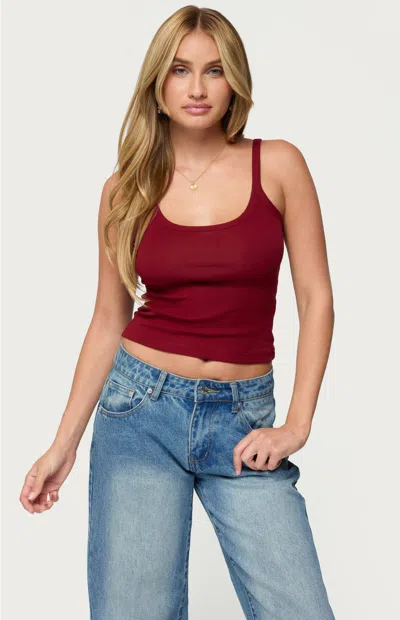 Edikted Basic Babe Tank Top In Red