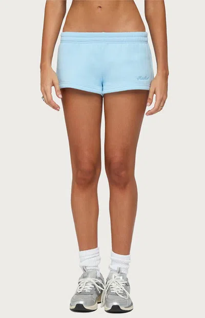Edikted Women's Basic Girl Low Rise Sweat Shorts In Light Blue