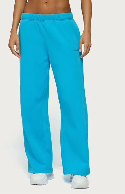 Edikted Women's Basic Girl Wide Leg Sweatpants In Turquoise