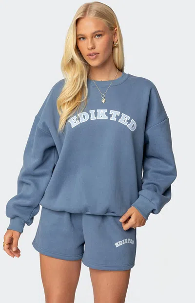 EDIKTED WOMEN'S BEYOND EDIKTED SWEATSHIRT IN BLUE
