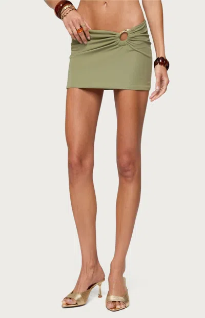 Edikted Billey Metal Ring Mini Skirt In Green