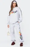 Edikted Billiard Oversized Sweatpants In Gray