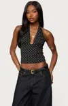 Edikted Blaire Polka Dot Halter Top In Black