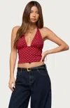 Edikted Blaire Polka Dot Halter Top In Red