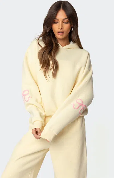 Edikted Bonney Bow Oversize Hoodie In Yellow