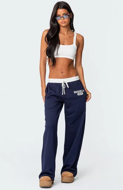 Edikted Women's Brookie Sweatpants In Navy In Pink
