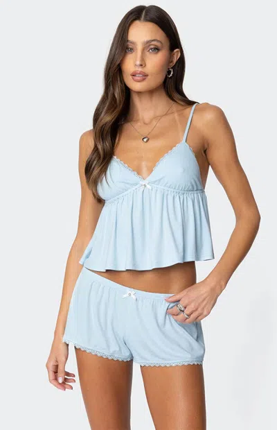 Edikted Women's Buffy Babydoll Tank Top In Light Blue