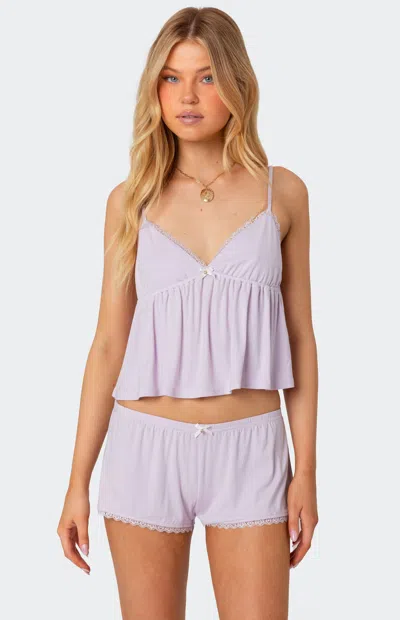 Edikted Buffy Crop Babydoll Camisole In Lilac