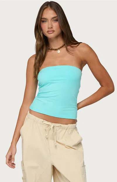 Edikted Women's Built In Bra Tube Top In Turquoise