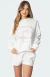 Edikted Cali Bow Graphic Sweatshirt In White