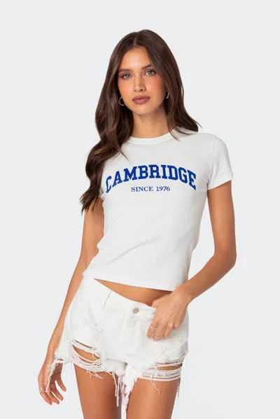 EDIKTED WOMEN'S CAMBRIDGE T-SHIRT IN WHITE