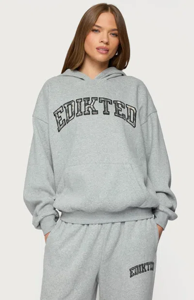 Edikted Camo Crush Oversize Hoodie In Gray