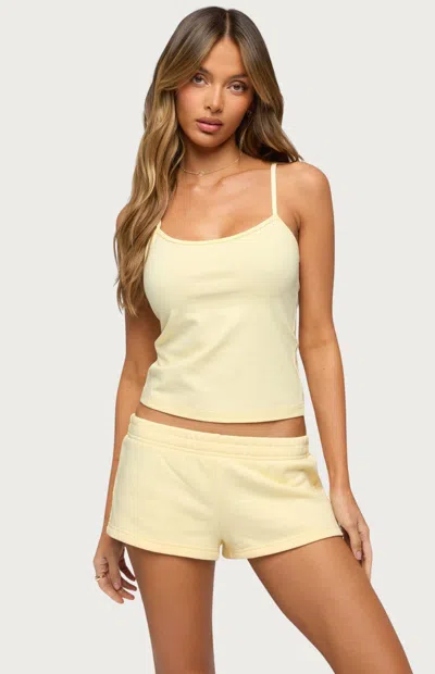 Edikted Cataleya Stretch Cotton Camisole In Yellow