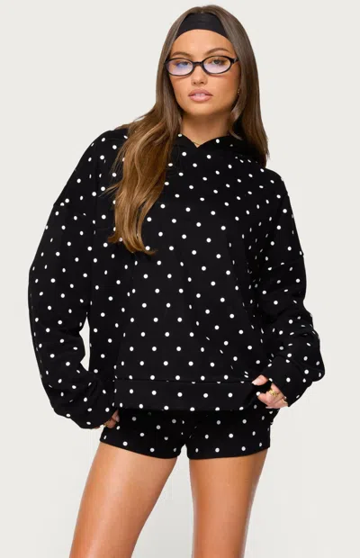 Edikted Chelsie Polka Dot Hoodie In Black