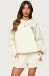 Edikted Cherry Babe Oversize Sweatshirt In White