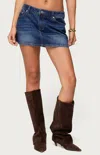 Edikted Chiara Denim Micro Skirt In Blue