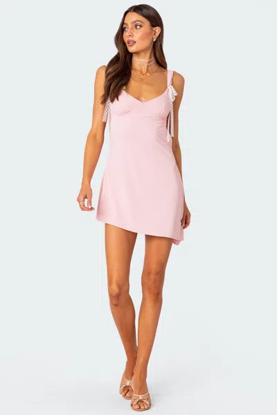 Edikted Women's Cleo Open Back Mini Dress In Pink