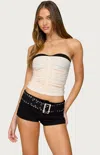 Edikted Contrast Bra Ruched Mesh Corset In White