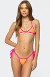 Edikted Contrast Micro Triangle Bikini Top In Multi