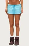 Edikted Cutie Cutoff Drawstring Shorts In Blue