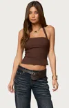 Edikted Dara Halter Top In Brown