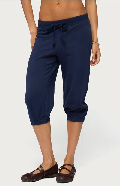 Edikted Women's Deana Capri Sweatpants In Navy In Blue
