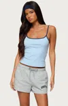 Edikted Deanna Stretch Cotton Crop Camisole In Blue